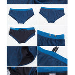 Men's Supportive Fit Anti-Odor Glazed Solid Color Low-Rise Swim Trunks