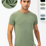 Men's Comfortable Round Collar Breathable Fitness Short Sleeve