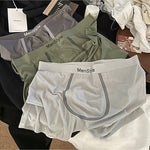 3 Pack Men's Ice Silk Full-Coverage Antibacterial Mid-Rise Boxer Briefs