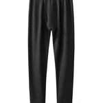 Men's Solid Color Double-Layer Bamboo Fiber Thermal Bottoms