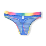 3-pack Men's Rainbow Trim Sheer Mesh Thong