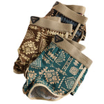 3 Pack Men's Vintage Print Cotton Comfy Waistband Soft Touch Trunks