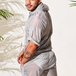 Men’s Half Sleeve Hooded Activewear Tops