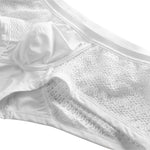 2 Pack Men's Sexy Semi-Sheer Lace Mesh Trunks with Contoured U-Pouch
