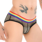 3 Pack Men's Stretchy Mesh Rainbow Style Lightweight Breathable Bikinis