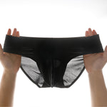 3 Pack Men's Ultra-Thin Ice Silk Briefs with Separation Pouch and Breathable Cooling Comfort