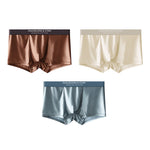 3 Pack Men's Solid-Color Breathable Trunks