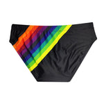 Men’s Rainbow Stripes Swim Briefs with Removable Pad