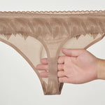4 Pack Men's High-Stretch & Low-Rise Lace Trim Large Pouch Thongs