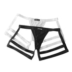 2 Pack Men's Low-Rise Sexy Thong with U-Pouch and Fixed Thigh Straps
