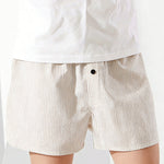 3 Pack Men's Striped Print Relaxed Fit & Breathable Lounge Home Shorts
