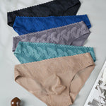 4 Pack Men's 3D Pouch & Seamless Lace Accent Comfort Briefs