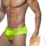 Men's Seamless Comfort Solid Color Shiny Swim Briefs
