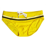 Sports Men's Striped Drawstring Swim Briefs