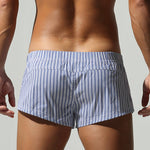 2 Pack Men's Breathable Cotton Classic Pinstripe Home Shorts