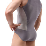 Men's Mesh Breathable Running & Gym Design Singlet Bodysuit