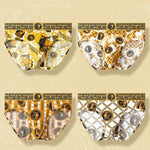 4 Pack Men's Stylish Print Ice Silk Breathable & Antibacterial Briefs