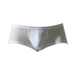 2 Pack Men's Sexy Semi-Sheer Lace Mesh Trunks with Contoured U-Pouch