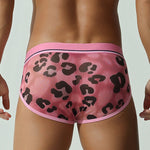 2 Pack Men's Leopard print Sexy Anti-Chafing Comfy Waistband Sporty Cut Bikini
