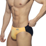 Men's Color Block Swim Briefs with Removable Pad
