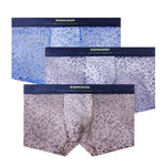 3 Pack Men's Leopard Print Seamless Hem & Comfortable Trunks