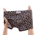 4 Pack Men's Leopard Print Mid-Rise Breathable Antibacterial Trunks