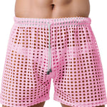 2 Pack Men's Mesh See-Through Shorts with Drawstring Waist