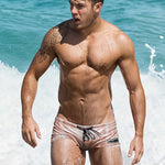 Men’s Sexy Metallic Swim Trunks With Drawstring