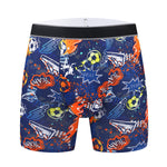 4 Pack Men's Graffiti Cartoon Print Skin-Friendly Mid-Rise Boxer Briefs