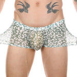 4 Pack Leopard Print See-through Mesh Trunks