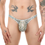 4 Pack Leopard Print See-through Mesh Thongs