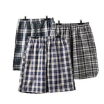 2 Pack Men's Mid-Rise & Loose Fit Plaid Cotton Lounge Pants