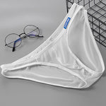 2 Pack Men's Thin Ice Silk Face Mask Fabric U-Convex Sexy Semi-Transparent Bikini