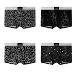 3 Pack Men's Ice Silk Leopard Print Trunks