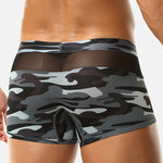 2 Pack Men's Camo Mesh Color Block Stretchy & Breathable Trunks