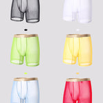 3 Pack Men's Ice Silk Mesh Solid Color Seamless Comfort Boxer Briefs