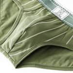 4 Pack Men's Striped Design Soft-Touch Cotton Fabric Breathable Briefs