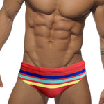 Men's 4-Way Stretch Perfect Fit Colorful Striped Swim Briefs