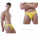 3 Pack Men's Mid-Rise Cotton Striped Briefs