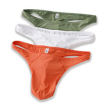 3 Pack Men's Low-Rise Performance Thong - Breathable Mesh & Smooth Fabric