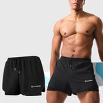 Men's Quick Dry Double Layer Mesh Breathable UPF Drawstring Swimming Boxers