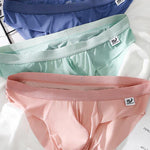 3 Pack Men's Ultra-Thin Breathable Ribbed Ice Silk Briefs