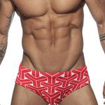 Men's 3D Pouch Printed Fitness Swim Briefs