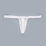 2 Pack Men's U-Pouch Large Pouch Low Rise Sheer Breathable Plaid Thongs