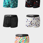 4 Pack Men's Mid-Rise Lightweight Printed Seamless Comfort Trunks