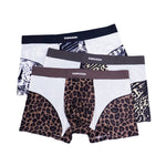 3 Pack Men's Breathable & Soft Ice Silk Leopard Quick-Dry Trunks