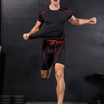 Men's Workout Ready Stretch Fit Tagless & Seamless Sporty Cut Activewear Tops & Tights