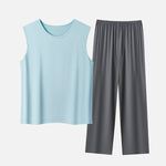 Men's Summer Modal Ice Silk Home Wear Pajama Set