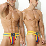 2 Pack Men's Sexy Sporty Breathable Bikini with Support Pouch
