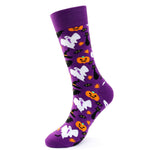 4 Pairs Pumpkin Personality Skeleton Cartoon Trendy Cotton Crew Socks